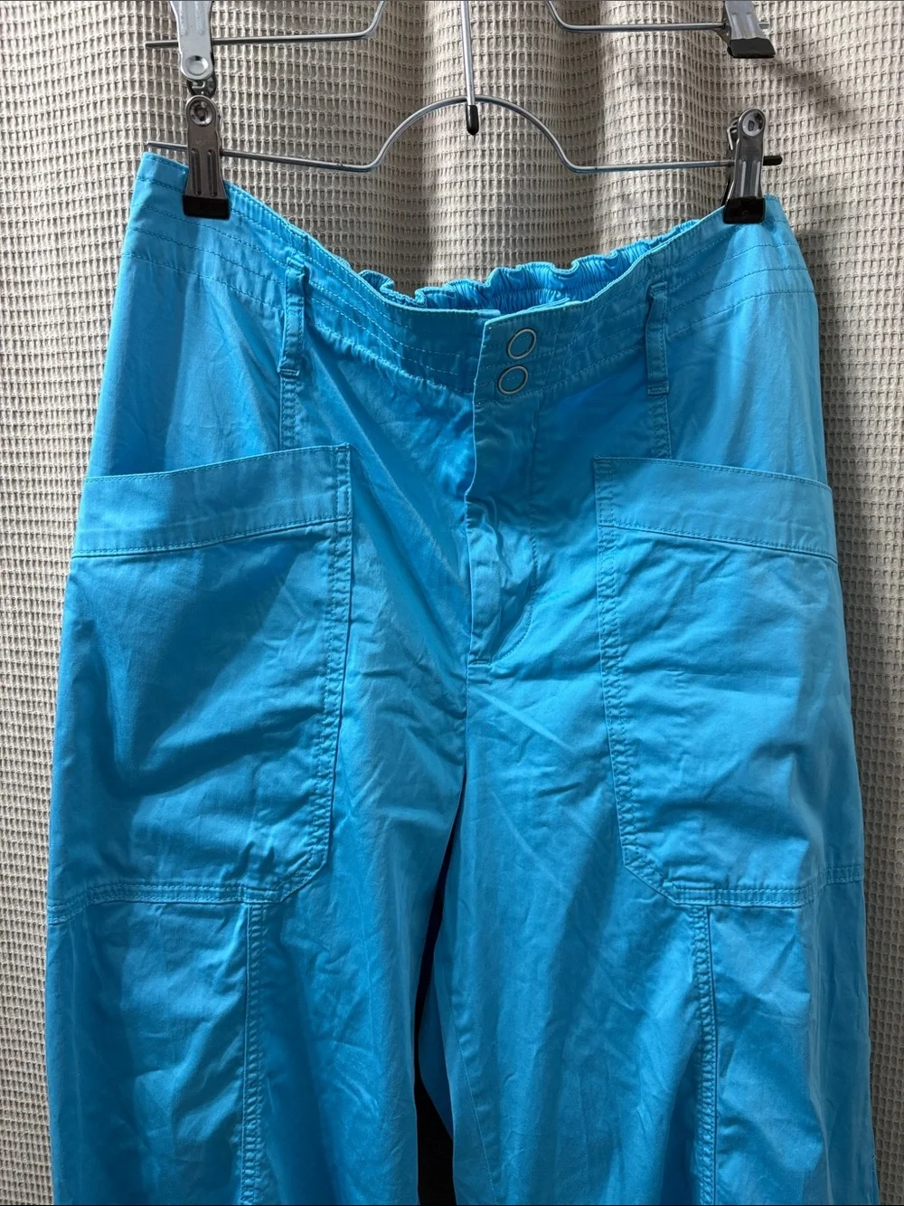 Anthropologie Blue Elastic-Waist oversized cargo like  Pants nwot